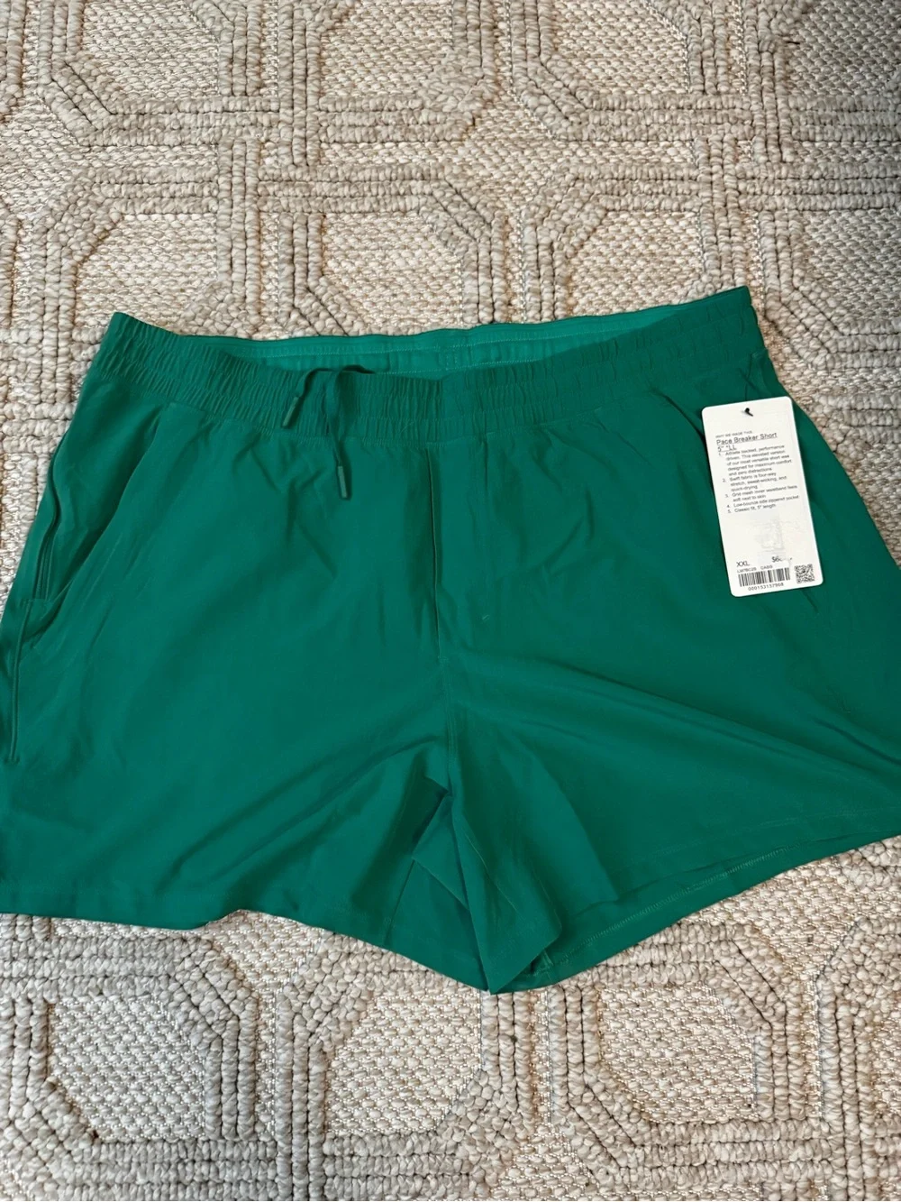 Lululemon Men’s Pace Breaker 5” Linerless Shorts XXL Cascadia Green NWT